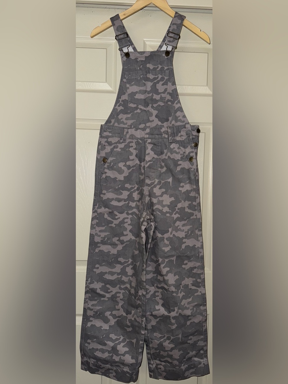 Afends Women's Denim Faded Camo Overalls, sz XS